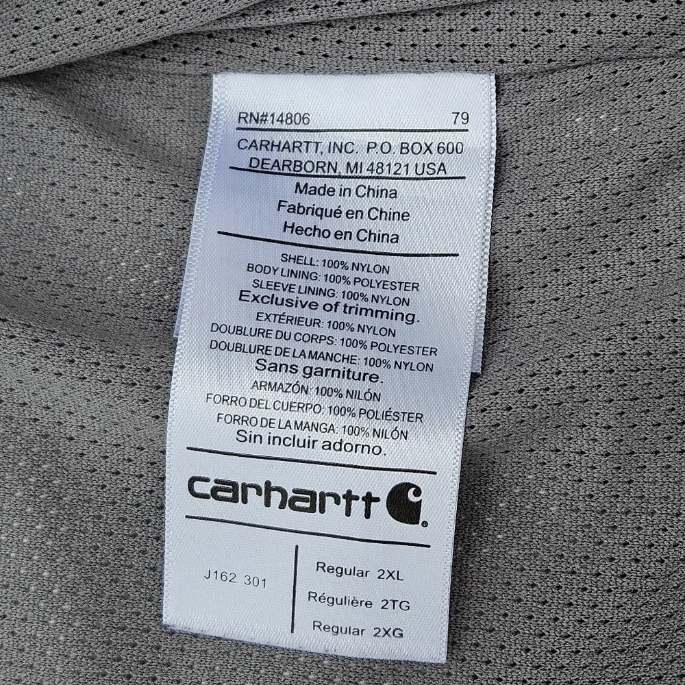 Carhartt Coat J162 Shoreline Waterproof Breathable Green Mens Jacket Sz 2XL XXL